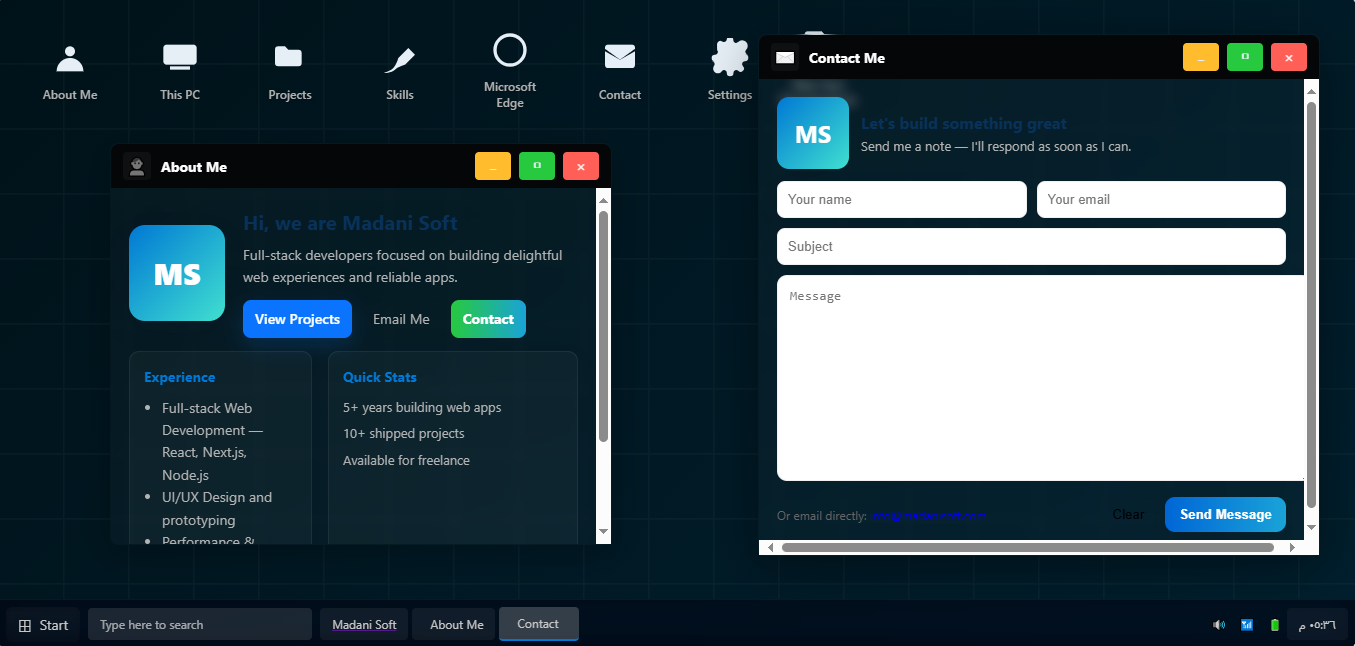 Winfolio - Windows style portfolio